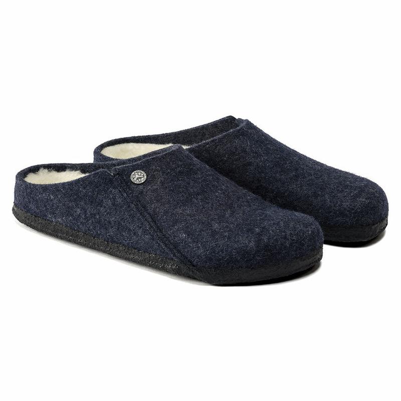 Clogsy Birkenstock Zermatt Wool/Shearling Clog Damske Námornícka Modrá | SK 256JPQ